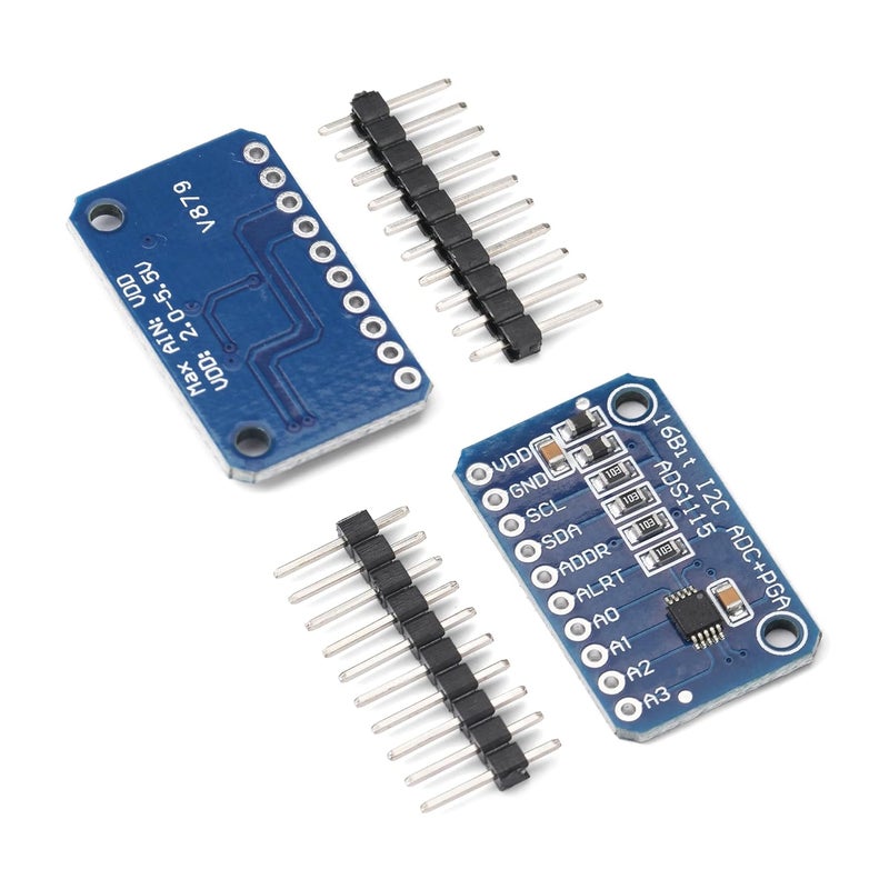 Qoroos 4 PCS ADS1115 16 Bit 16 Byte 4 Channel I2C IIC Analog-to-Digital ADC PGA Converter with Programmable Gain Amplifier High Precision ADC Converter Development Board for Arduino Raspberry Pi - Image 2
